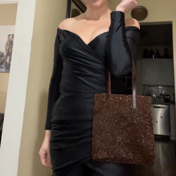 New! AUTH FENDI VINTAGE RARE BROWN BEADED MINI BAG GLAM EVENING TOTE SPARKLE✨ - Picture 13 of 14